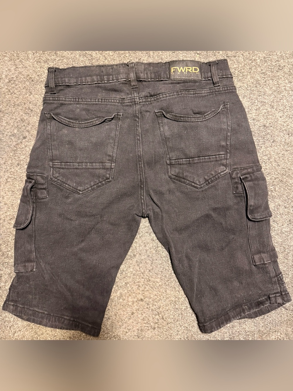 FWRD Black Cargo Jean Shorts for Men - Picture 3 of 3